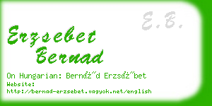 erzsebet bernad business card